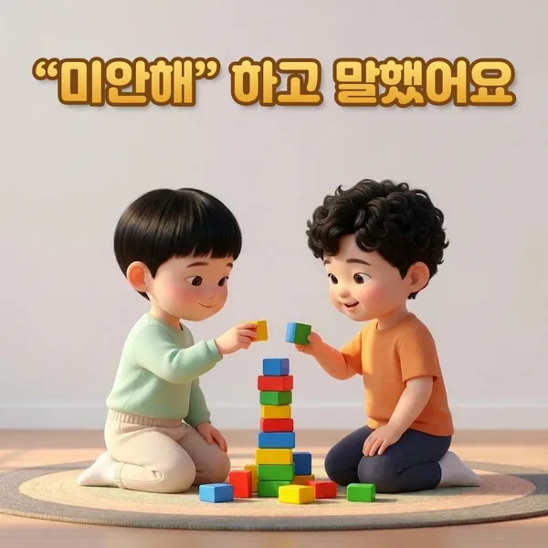 "미안해"하고 말했어요