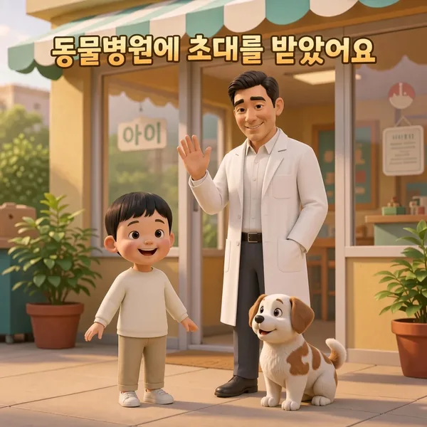 동물병원에 초대를 받았어요