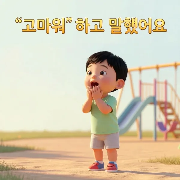 "고마워" 하고 말했어요
